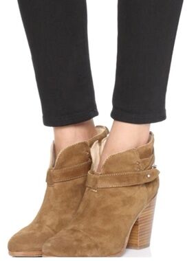 RAG & BONE Harrow Suede Tan Ankle Boots Moto Biker sz. 10